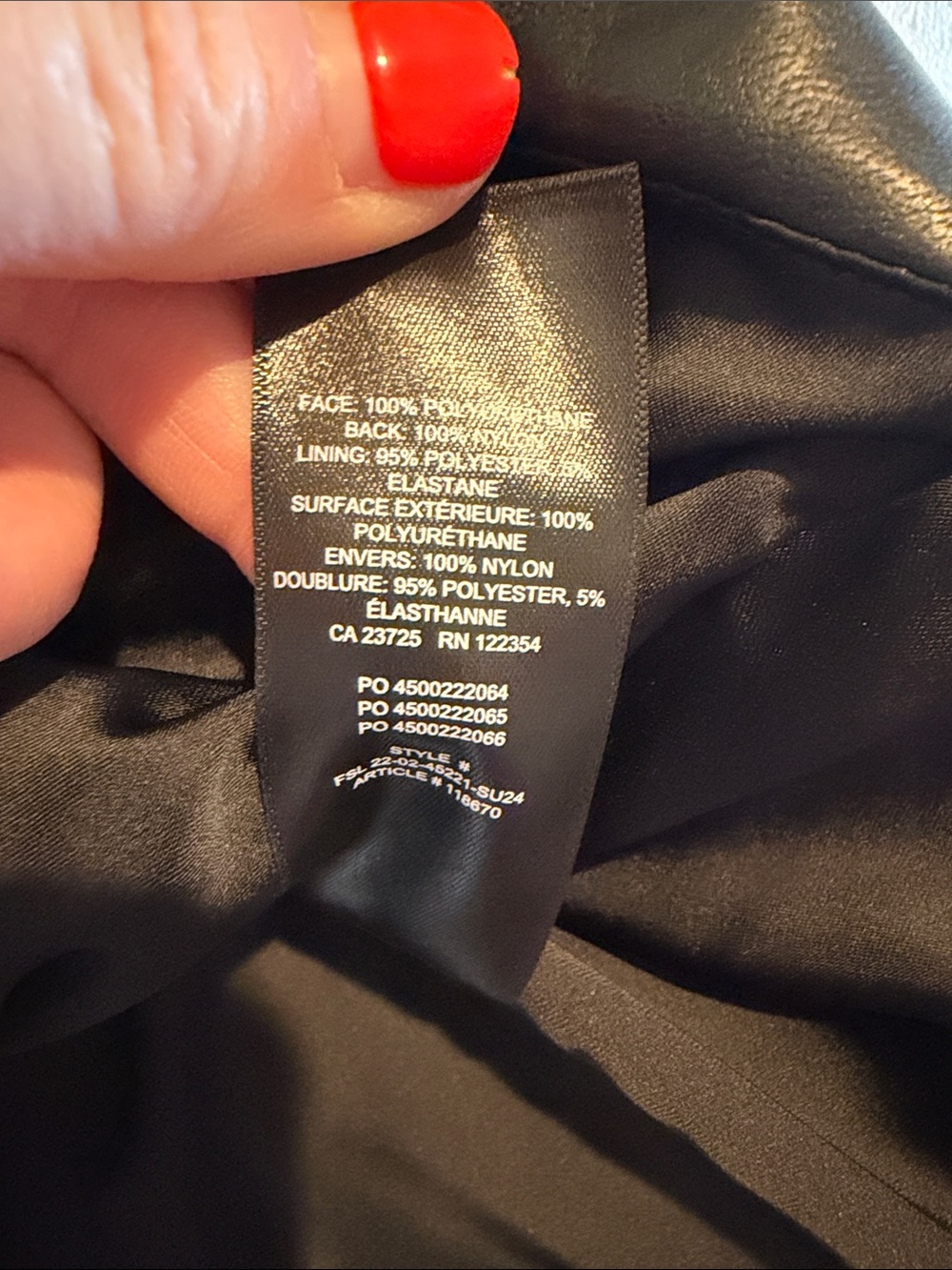 Aritzia Black Faux Leather strapless top - Picture 6 of 8